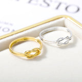 Stainless Steel Gold Twist Ring