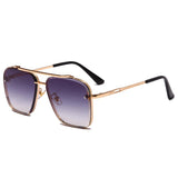 Gafas de sol clásicas vintage cuadradas: gafas de sol de lujo con montura de metal y protección UV400 para hombres y mujeres