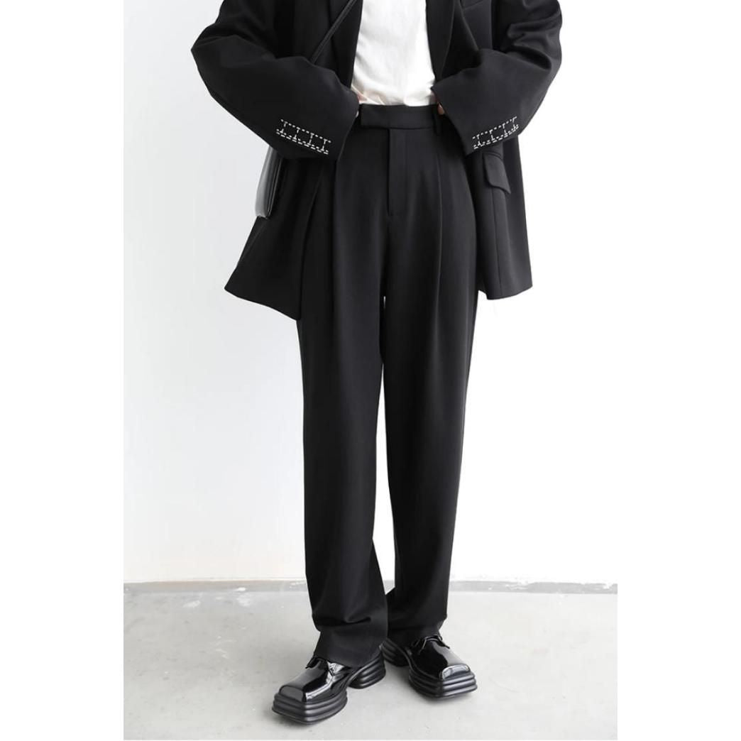 Elegant Twill Wide Leg Suit Pants for Women