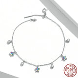 Sterling Silver Star Bracelet Simple Colorful Zircon - Dazpy