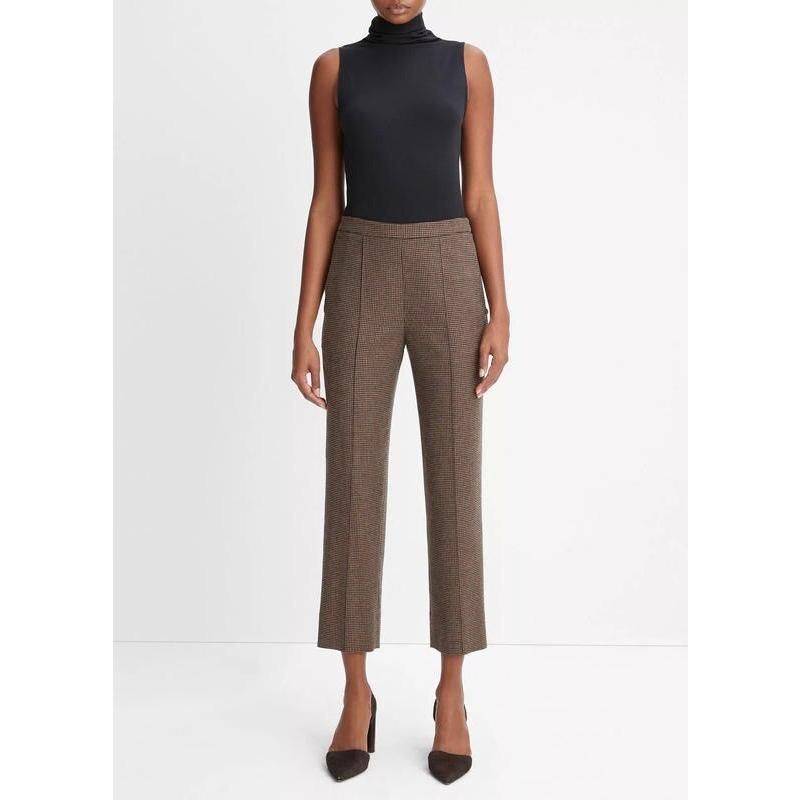 Schicke High-Waist-Hose mit Hahnentrittmuster für Damen