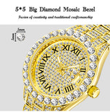 Diamond Inlaid Waterproof Calendar Full Bore Luminous Women's Quartz Watch - Dazpy