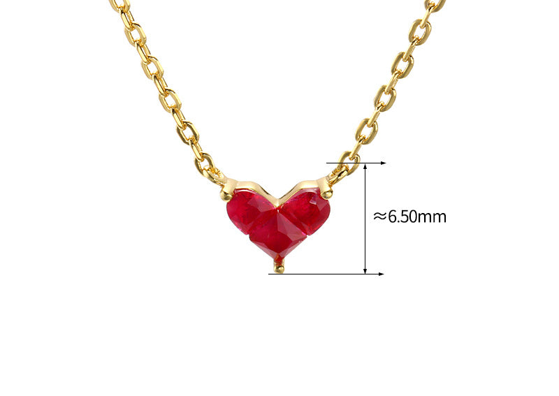 Women's Gold Plated Sterling Silver Splicing Heart Necklace - Dazpy