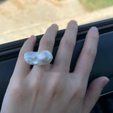 Natural Freshwater Baroque Irregular Pearl Ring - Dazpy