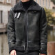 Youth Biker's Leather Jacket Lamb Wool Coat