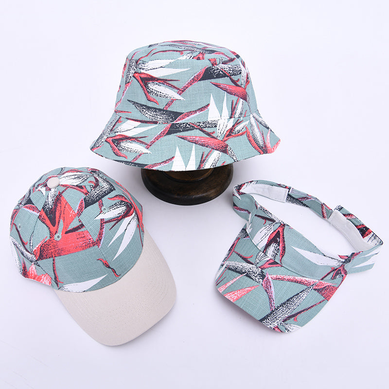 Sombrero unisex de algodón floral para protección solar