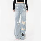 Light Blue High-Waist Chic Straight Jeans