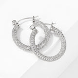 Earrings Femininity Full Of Zircon Hoop Earrings - Dazpy