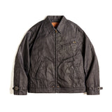 Chaqueta de lona con cera al óleo de cuatro generaciones estilo retro americano Amekaji Tough Guy con cremallera corta