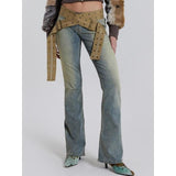 Low Waist Slim-Fit Pencil Jeans with Canvas Belt