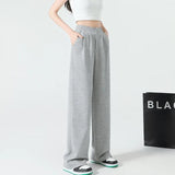 High Waist Wide Leg Gray Sweatpants