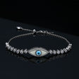 Devil's Eye Bracelet S925 Sterling Silver Bracelet With Zircon Ornaments - Dazpy