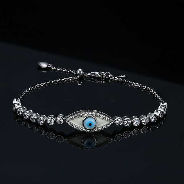 Devil's Eye Bracelet S925 Sterling Silver Bracelet With Zircon Ornaments - Dazpy