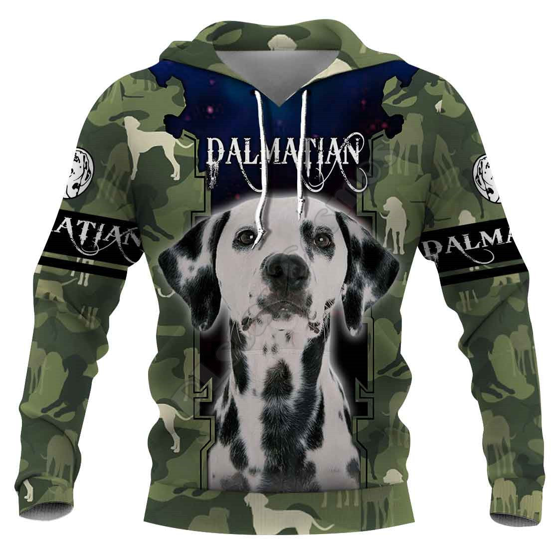 Sweatshirt mit Kapuze und Camouflage-Hund im 3D-Digitaldruck