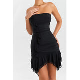 Elegant Strapless Ruffles Mini Dress