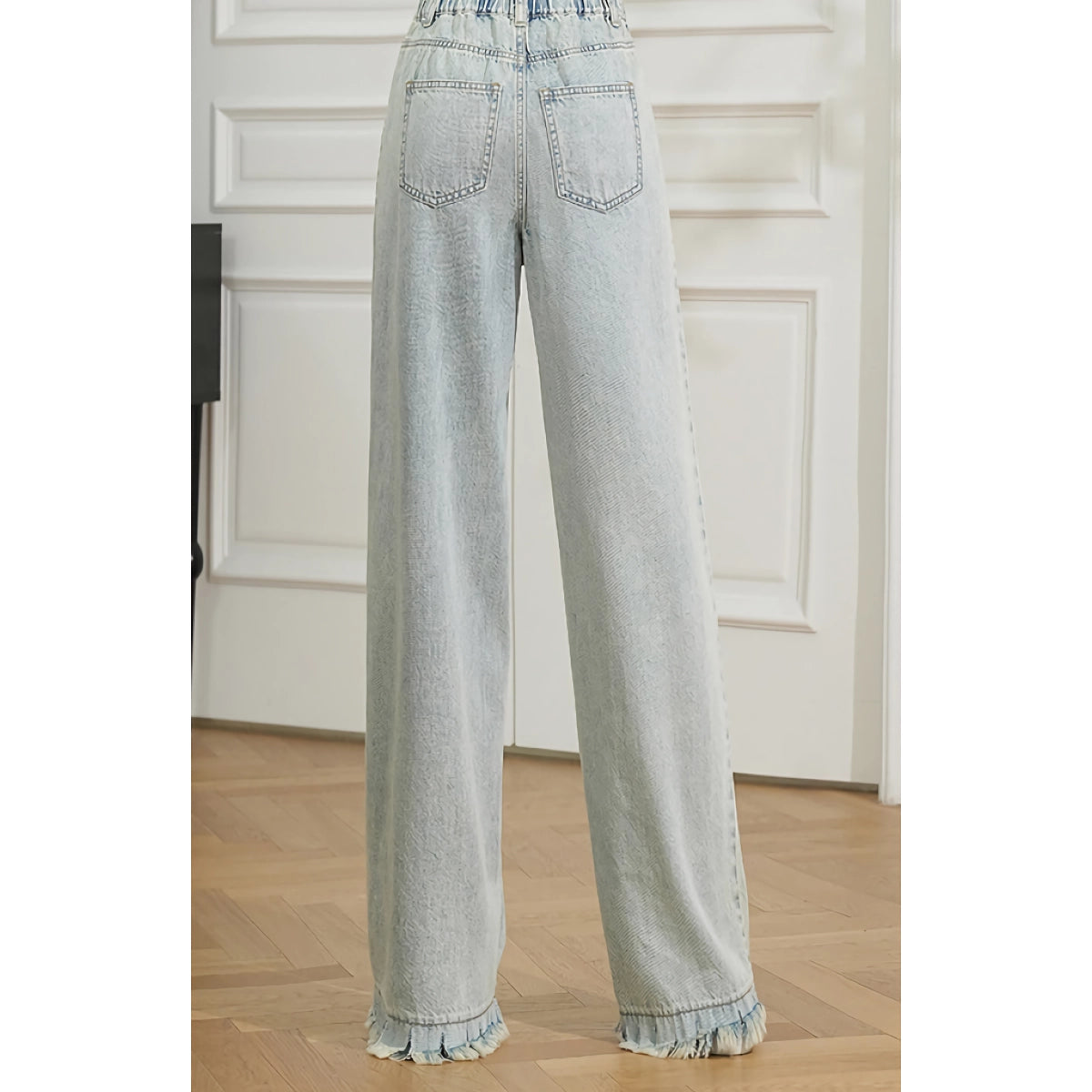 Sommerliche Retro-Jeans mit hoher Taille und weitem Bein für Damen