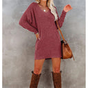 Cotton Long-Sleeve A-Line Mini Dress