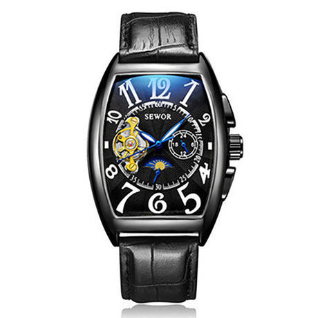 Barrel Tourbillon Automatic Mechanical Watch Men's Waterproof Luminous - Dazpy