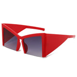 Unregelmäßige Halbrand-Sonnenbrille mit UV400-Schutz