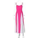 Women's Contrast-Panel High-Waist Strap Dress