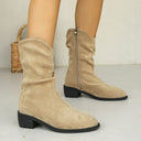 Botas de media caña estilo western para mujer de poliuretano