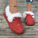 Zapatos de invierno sin cordones y tacón bajo para mujer