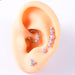 Opal Stud Set Of 4 Purple O Bao Nose Ring Ear Bone Stud - Dazpy