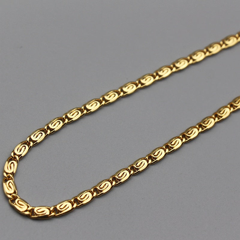 European And American Gold Brass Necklace - Dazpy