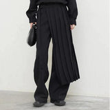 Pleated Sweatshirt Wide Leg Pants