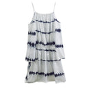Minivestido evasé de algodón con estampado geométrico para mujer