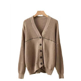 Stylish V-Neck Beaded Chain Women's Cardigan Jacket