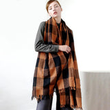 Women's Cashmere-Feel Plaid Shawl