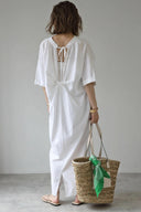 Women's Bow-Detail Cotton A-Line Dress