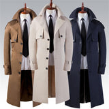 Men's Trench Coat Super Long Over The Knee Slim Business Casual