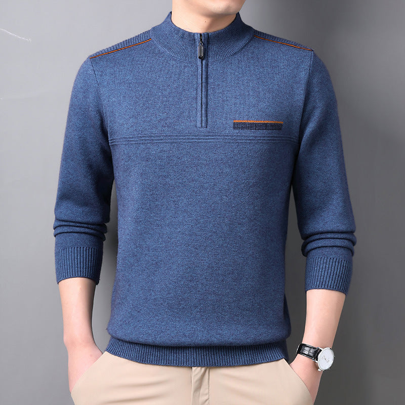 Men's Half-turtleneck Zipper Sweater For Middle-aged And Elderly People