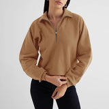 Cozy Autumn Fleece Zip-Up Pullover