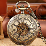 Retro Double-open Carved Hollow Manual Manipulator Pocket Watch For Men And Women - Dazpy