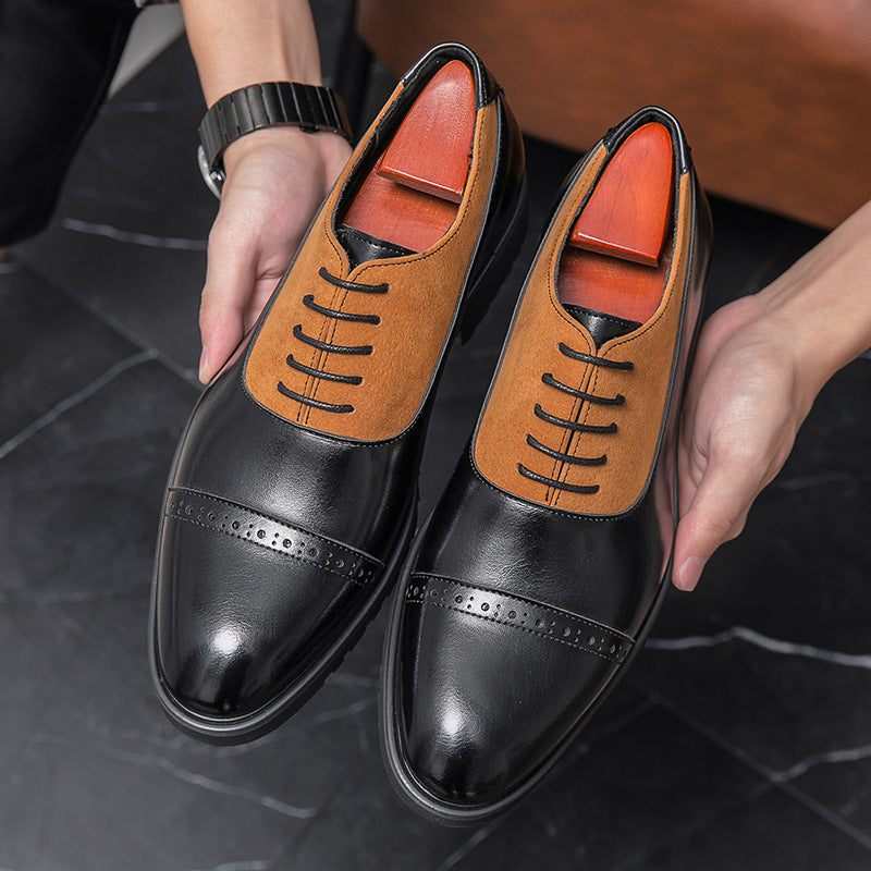 Mocasines formales de cuero estilo brogue de lujo para hombre