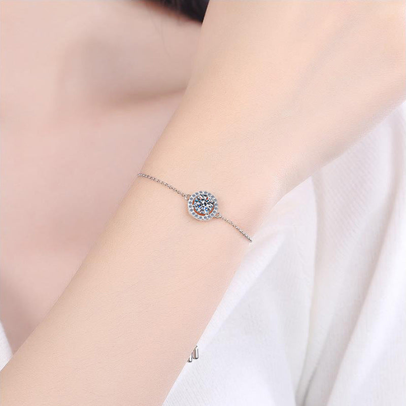 Moissanite One Carat Silver Bracelet - Dazpy