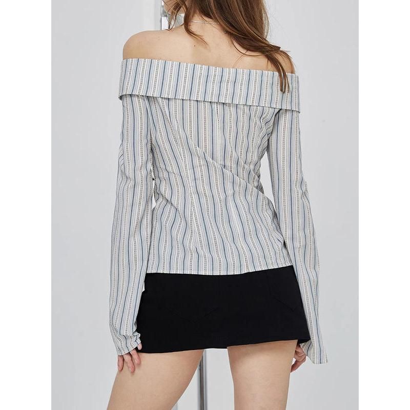 Women's Striped Off Shoulder Blouse