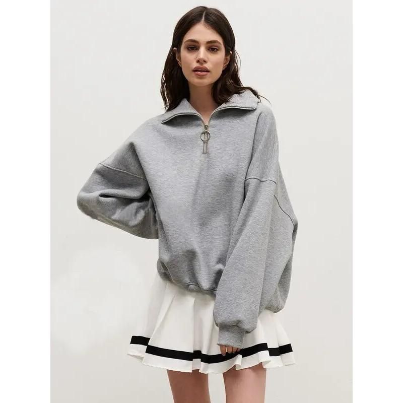 Women's Oversized Fleece-Lined Turtleneck Pullover