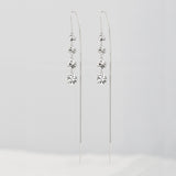 925 Long Zircon Earrings Korean Style Simple Geometry - Dazpy