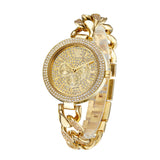 Trendy Diamond Hip Hop Cuban Chain Quartz Watch - Dazpy