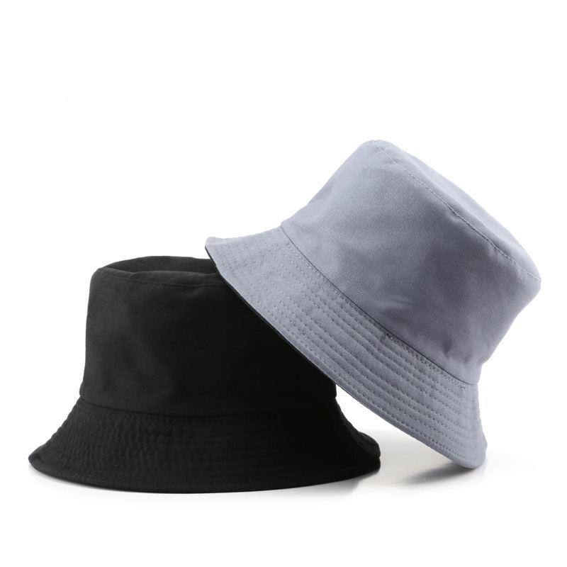 Sombrero de pescador reversible clásico de algodón negro: gorra informal para el sol para aventuras al aire libre