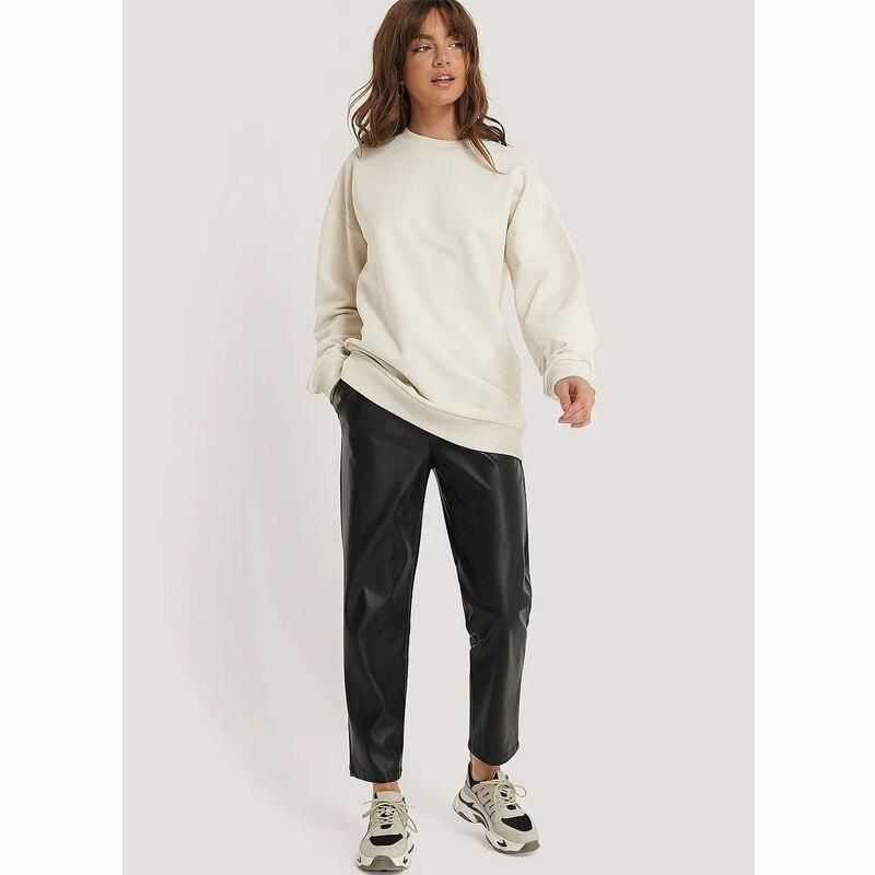 Lässiges Baumwoll-Sweatshirt mit Rundhalsausschnitt für Damen