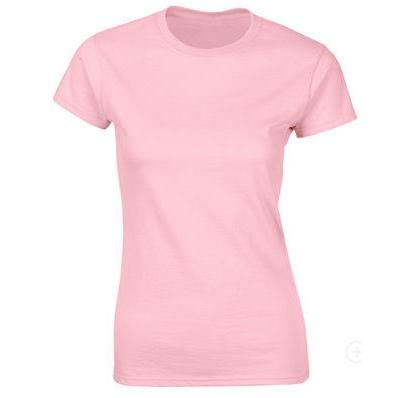 Camiseta de mujer de manga corta de color sólido 100% algodón