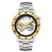 Automatic Mechanical Watch Stainless Steel Band Skeleton 3D Mens - Dazpy