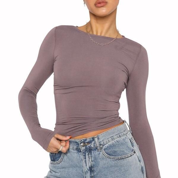 Lässiges, Slim Fit Crop Top für Damen im Herbst