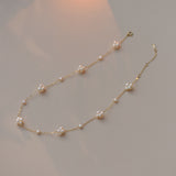 Natural Freshwater Pearl 14K Gold Wrapped Necklace - Dazpy