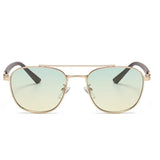 Trendy ovale Vintage-Sonnenbrille mit Holzrahmen für Damen